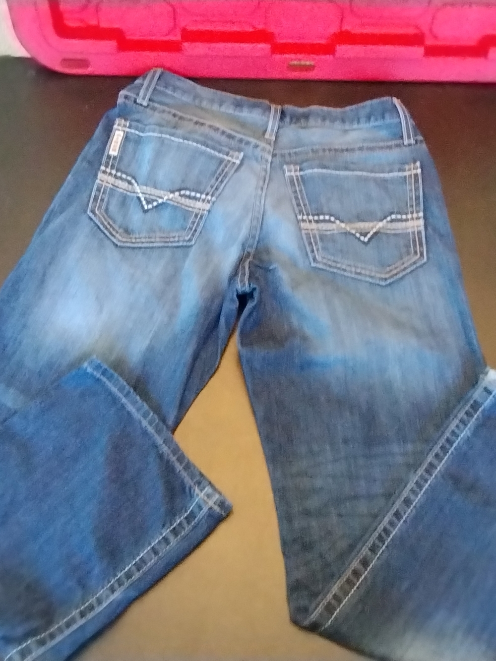 Cinch Blue Denim Jeans with Gold Zipper Accents 30X30 - Picture 9 of 9